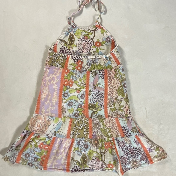 Queen Bee Boho Patchwork Halter Dress Size 5 - Picture 4 of 8